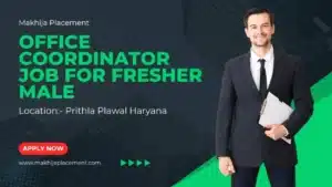 Office coordinator job for fresher male in Prithla Palwal Haryana