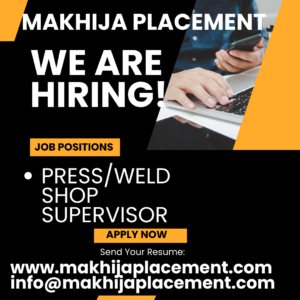 Urgent Hiring Press/Weld Supervisor Job in Sector -6 Faridabad Haryana