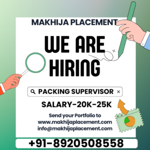 Urgent Hiring -Packing Supervisor Job in Sector-32 Faridabad Haryana